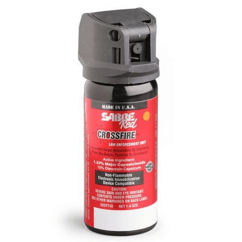 Sabre Crossfire Active and Inert Pepper Spray (Inert, 0.33% MC, 0.67%, 1.33% MC.) - Tactical & Duty Gear